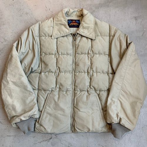 50's Eddie Bauer BAUER DOWN キルティングダウンジャケット 日の出タグ 初期  ®無し ベージュ COATS&CLARK ボア袖 Mサイズ位 USA製 希少 BA-1226 RM1595H