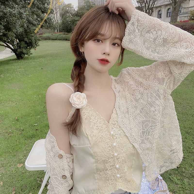 レースカーディガンジャケット レディースサマー薄手シャツ トップス 夏物 スーパーモール21525844618