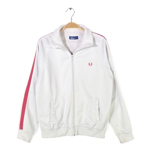 フレッドペリー ポルトガル製 トラックジャケット ジャージ ヴィンテージ仕様 赤白 FRED PERRY サイズM相当 古着 @CK0253