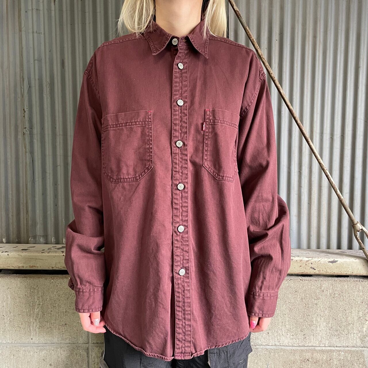 90年代 Levi's リーバイス 長袖 カラーデニムシャツ メンズM 古着 90s