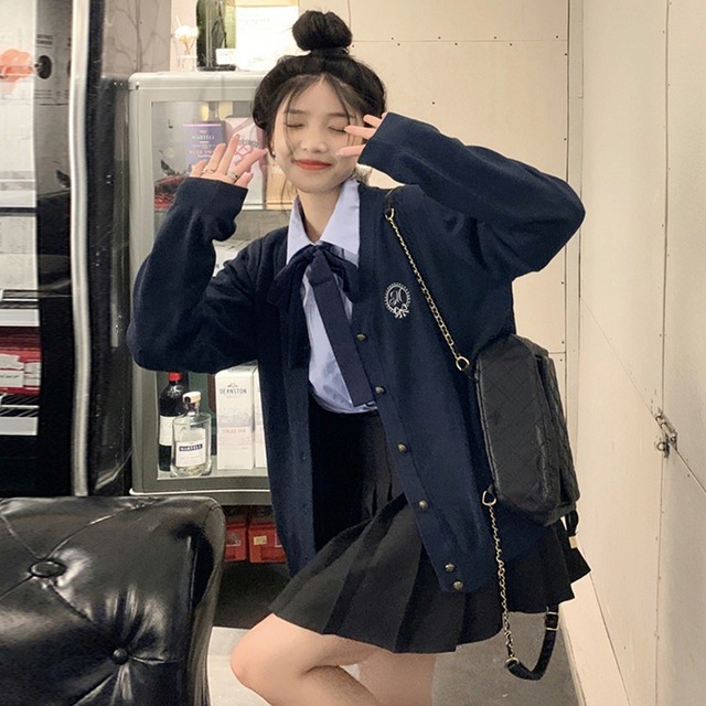 スタイルセーター ジャケット スプリングオータムスタンダードルーズニットカーディガン レトロ 春物 秋物 試着室60845763