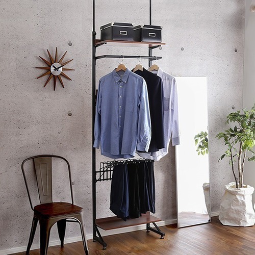 突っ張りラック スラックスハンガー付き ディスプレイラック 収納 棚