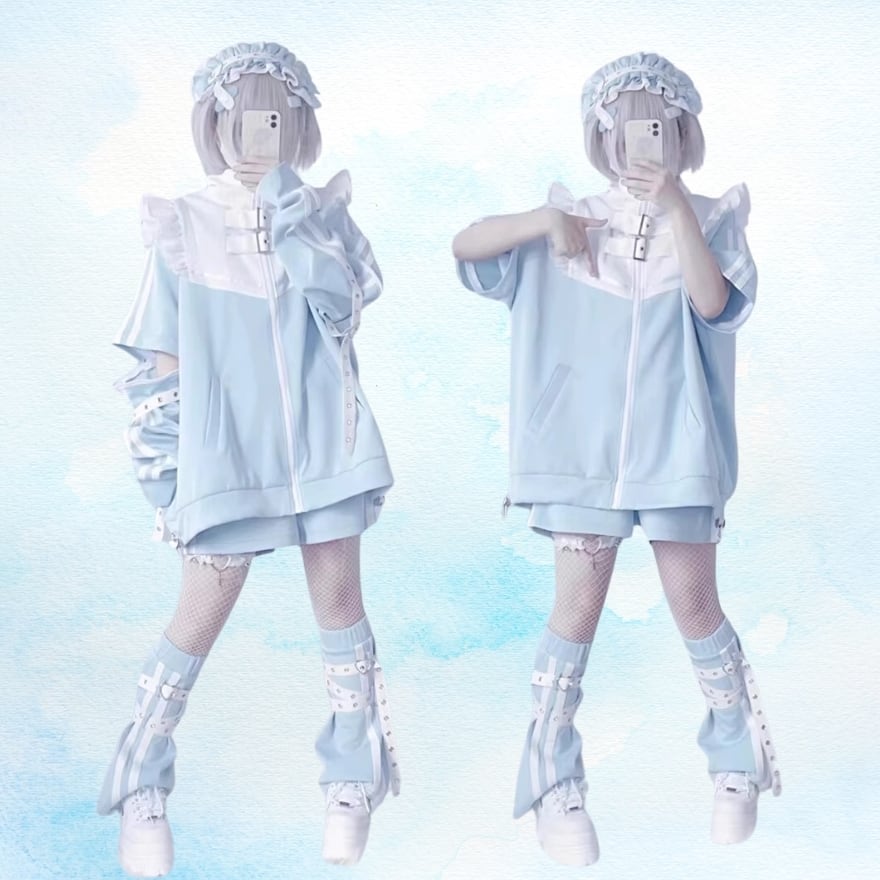 サブカル 服 地雷系 通販 3点 セットアップ ジャケット パンツ レッグ