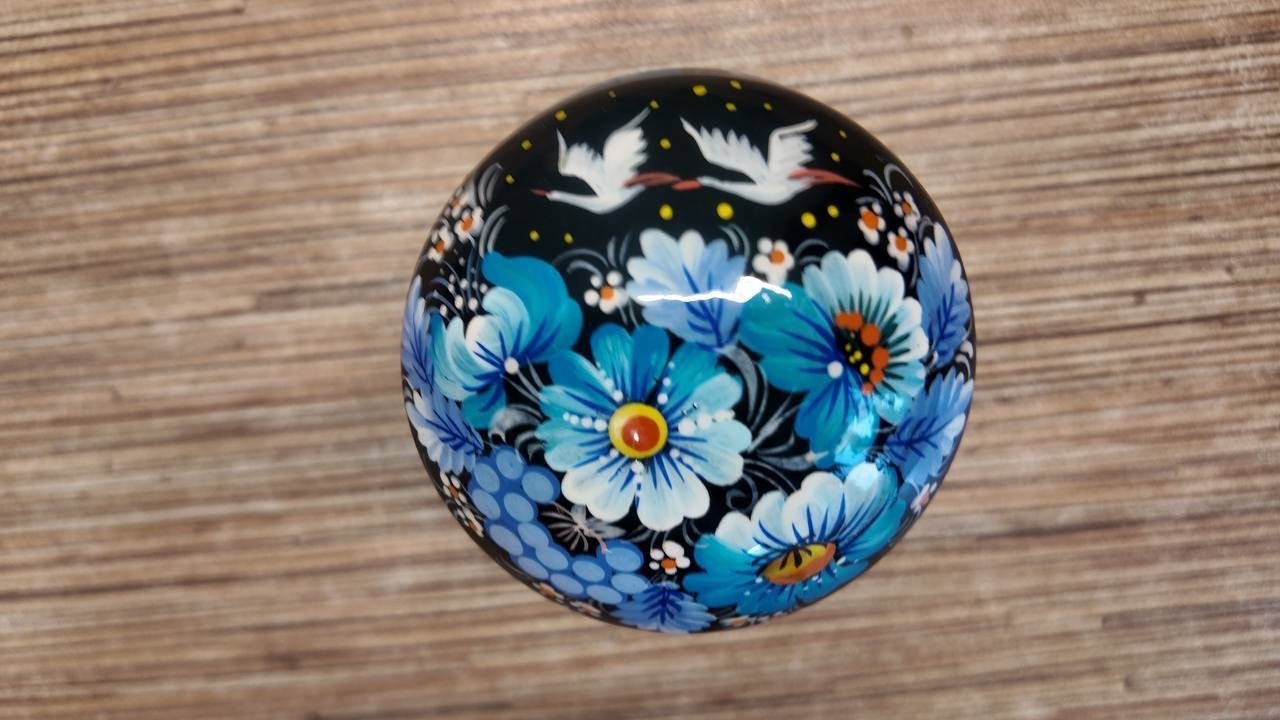 ペトリキウカ塗りのジュエリーボックス（人間国宝ホメンコ作）ウクライナ製 - 1