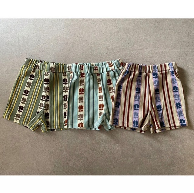 【&pal】rétro stripe short pants/3color