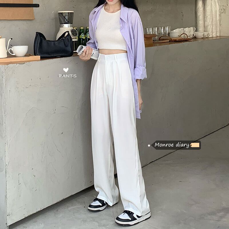 薄手パンツ サマーハイウェスト 夏物 モンロー36269464276