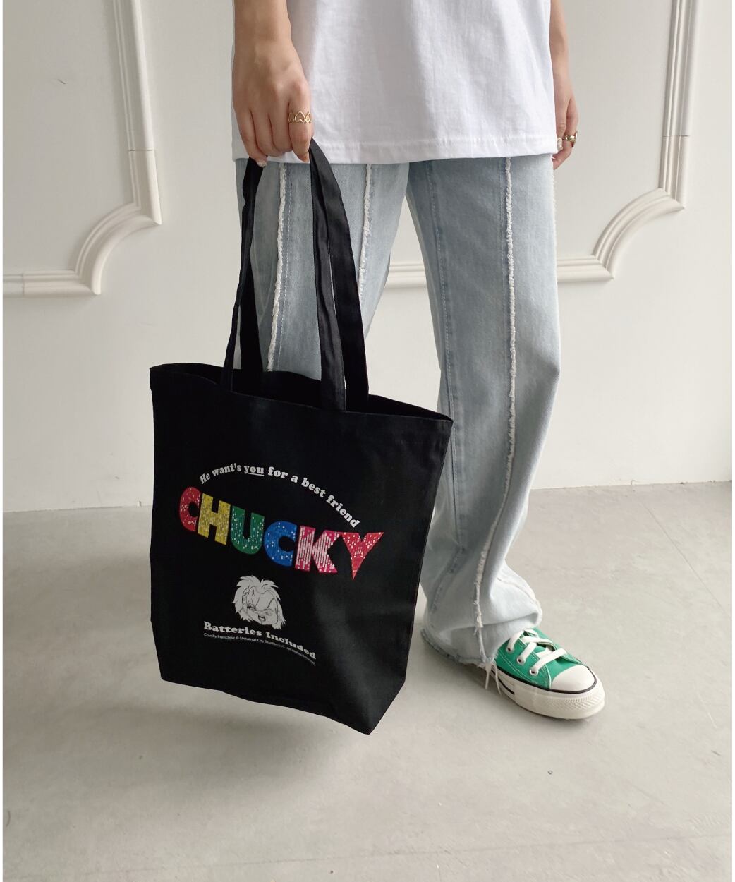 チャッキー/トートバッグ/ブラック/CHUVTB2309-chucky03 | charachoi