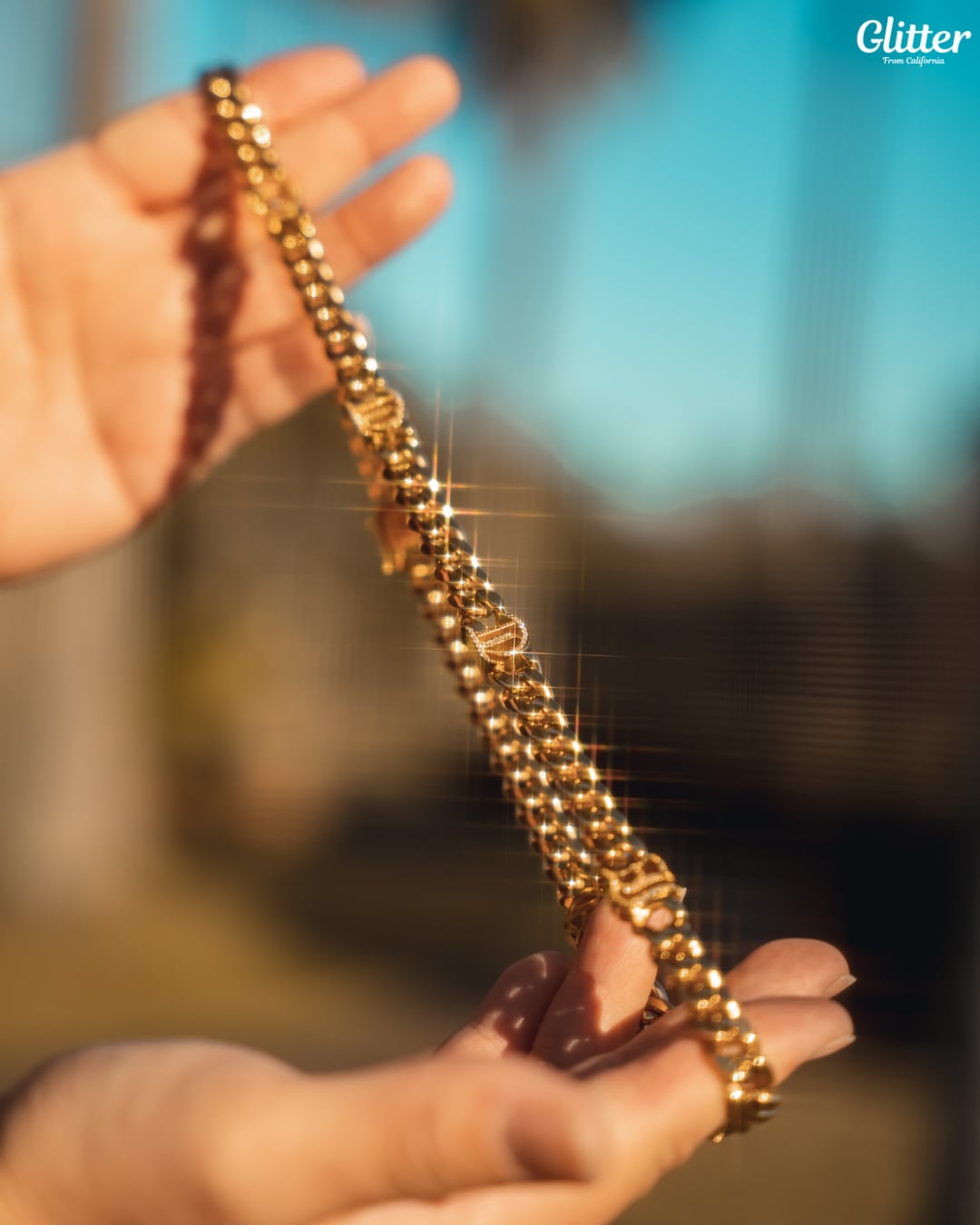 Iced Out GLITTER Logo Chain 【10mm】 | Glitter Iced Out GLITTER Logo Chain 【10mm】 | Glitter