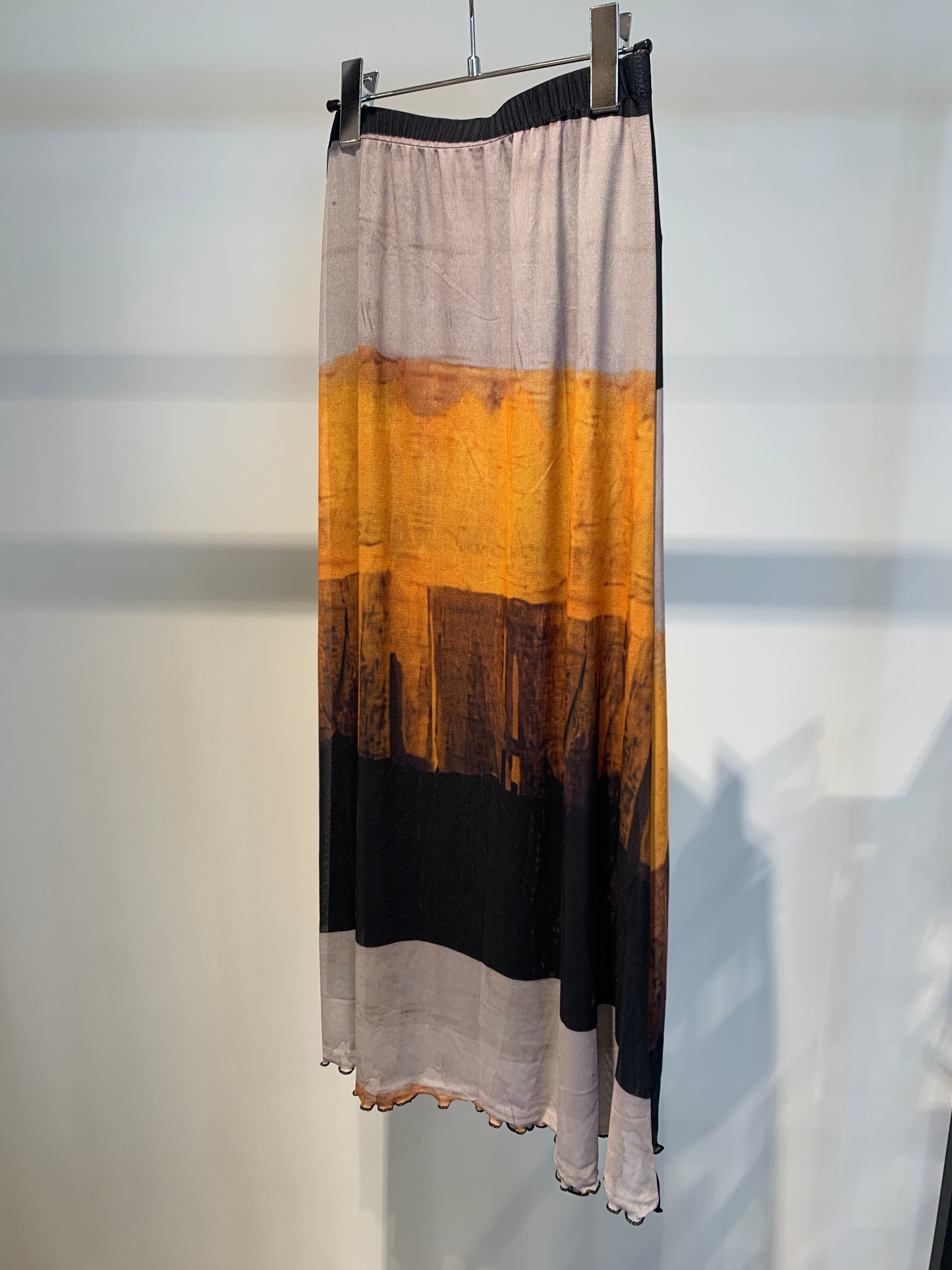 color scheme mesh jersey skirt