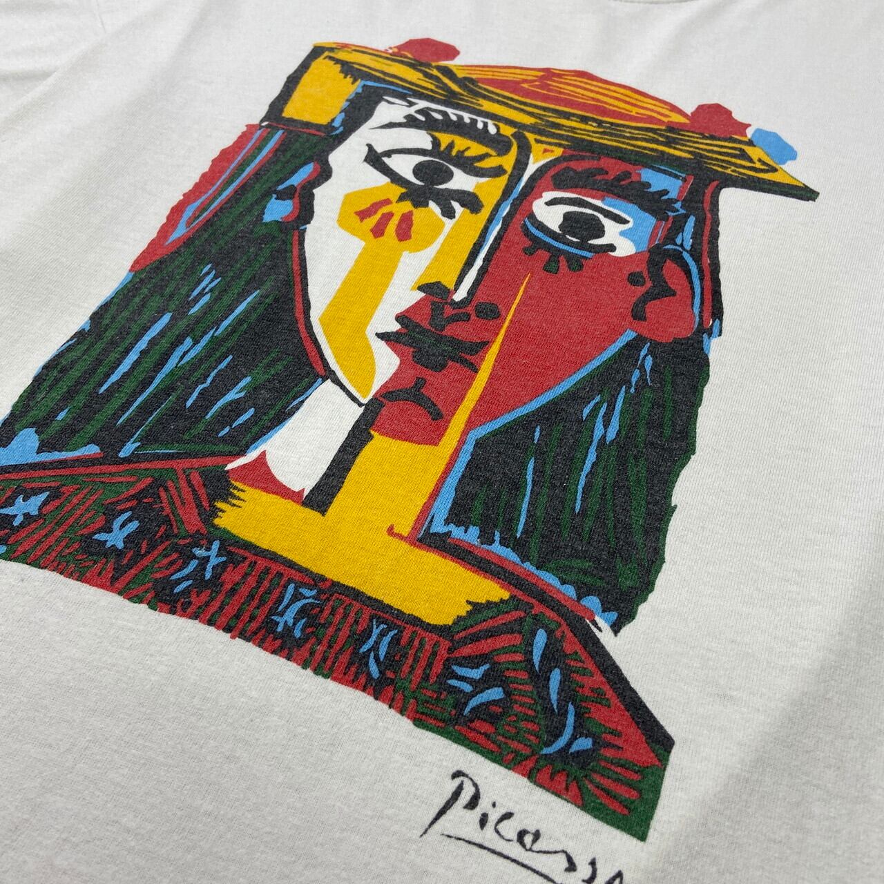 00年代 Picasso ピカソ 帽子を被った女の胸像 アート プリントTシャツ 