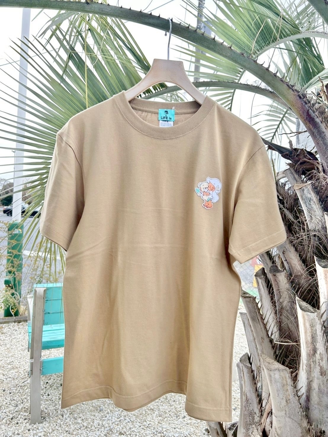 【mapuaコラボ】ワンポイント刺繍ワッペンTシャツ(LIFE isベア) ¥4,500(4,950)