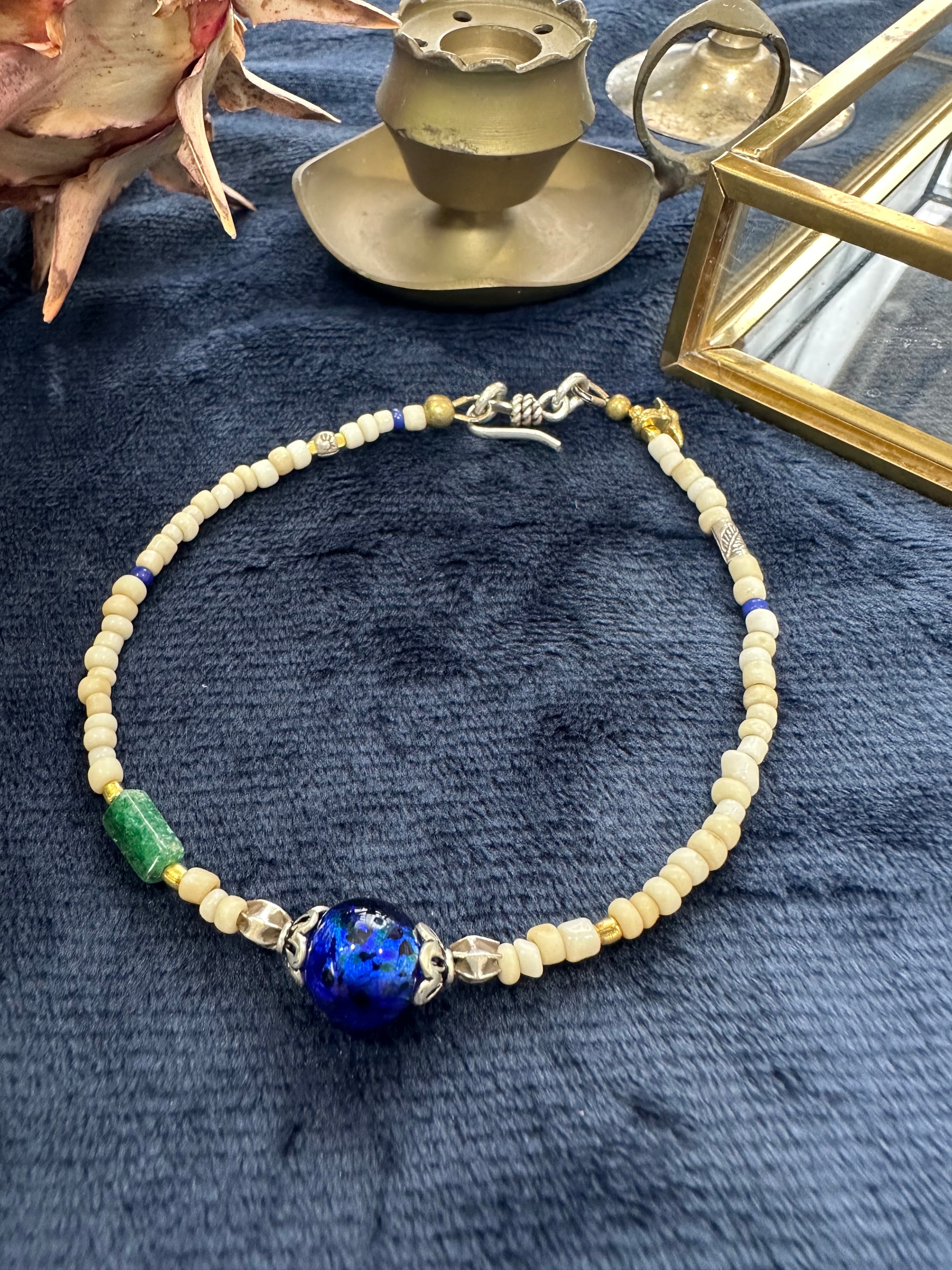 アイヌ玉とカレンシルバーのブレスレット （約21cm） | A.soruto