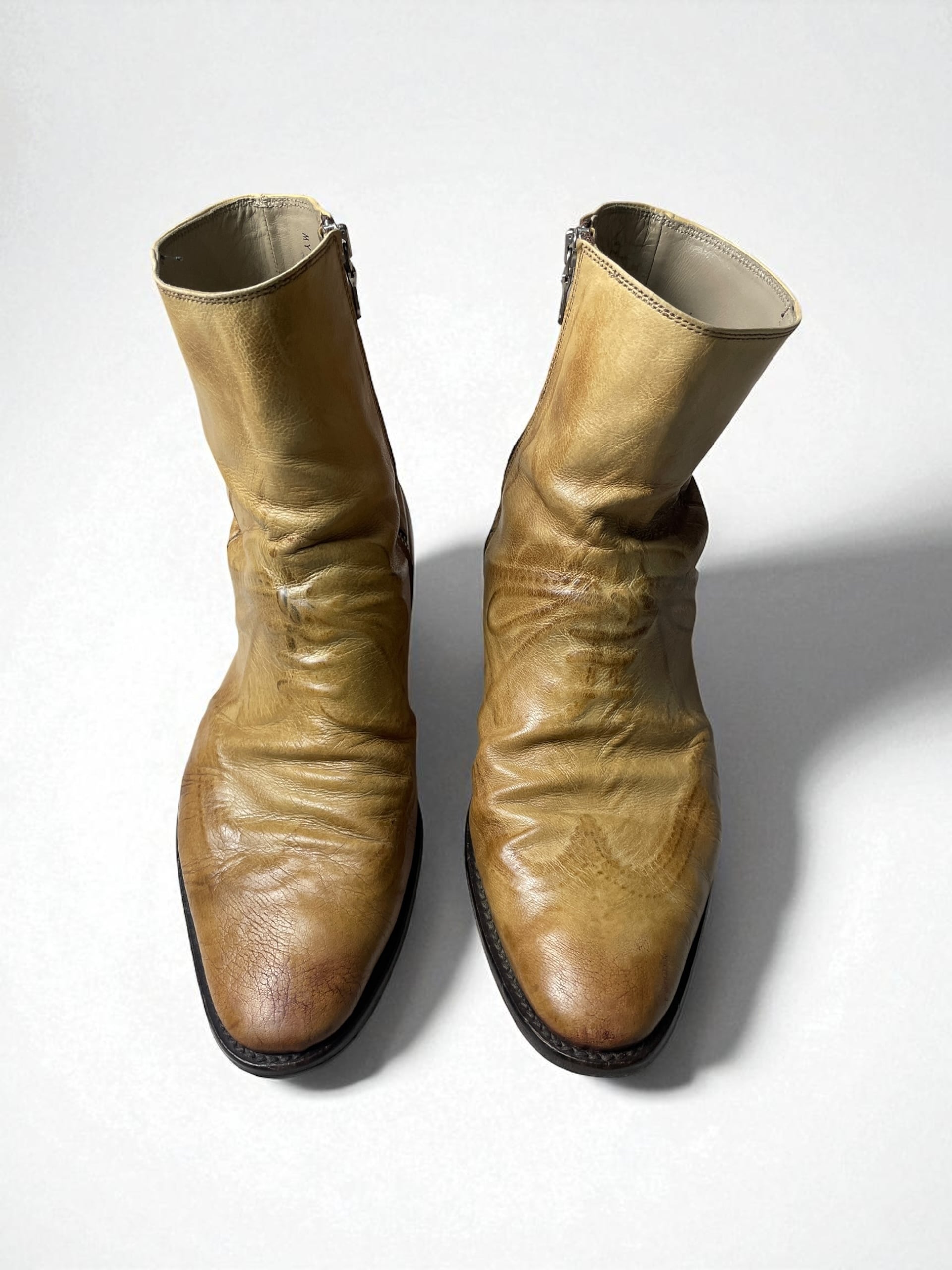Mihara Yasuhiro - Early Embossed Lace Side Zip Boots | Atelier Accord