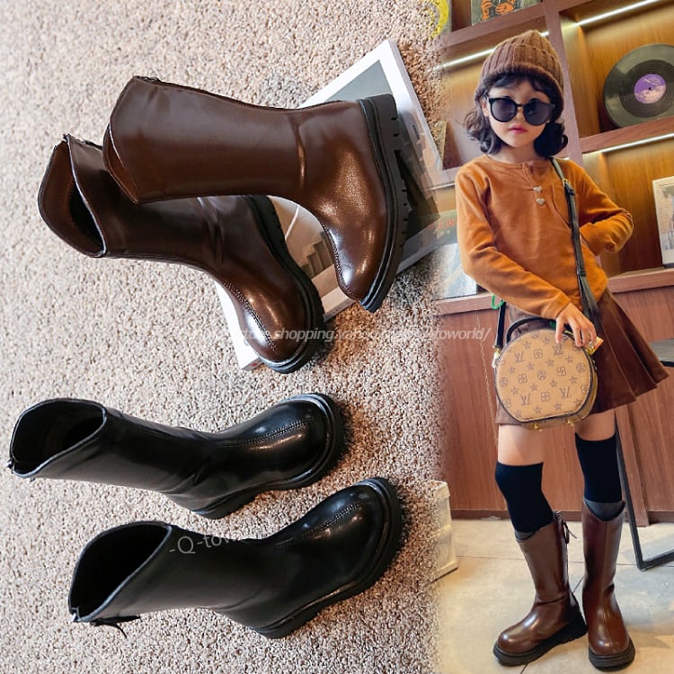 15 21 ロングブーツ ブーツ オシャレ 靴 シューズ 韓国版 カジュアル 子供靴 キッズ靴 Q Toworld キュートワールド 子供服