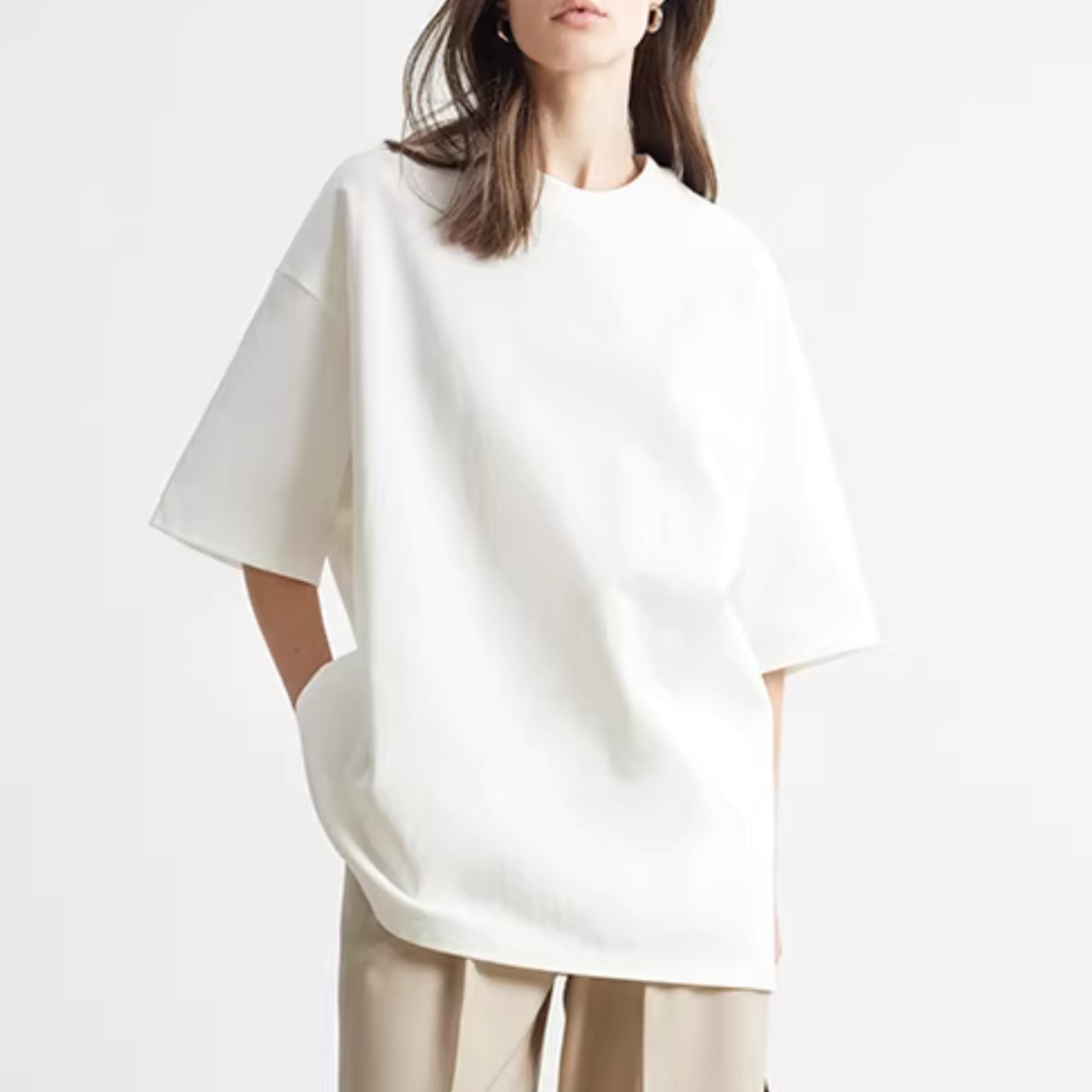 七分袖 オーバーサイズ ドロップショルダー Tシャツ 00160・画像6