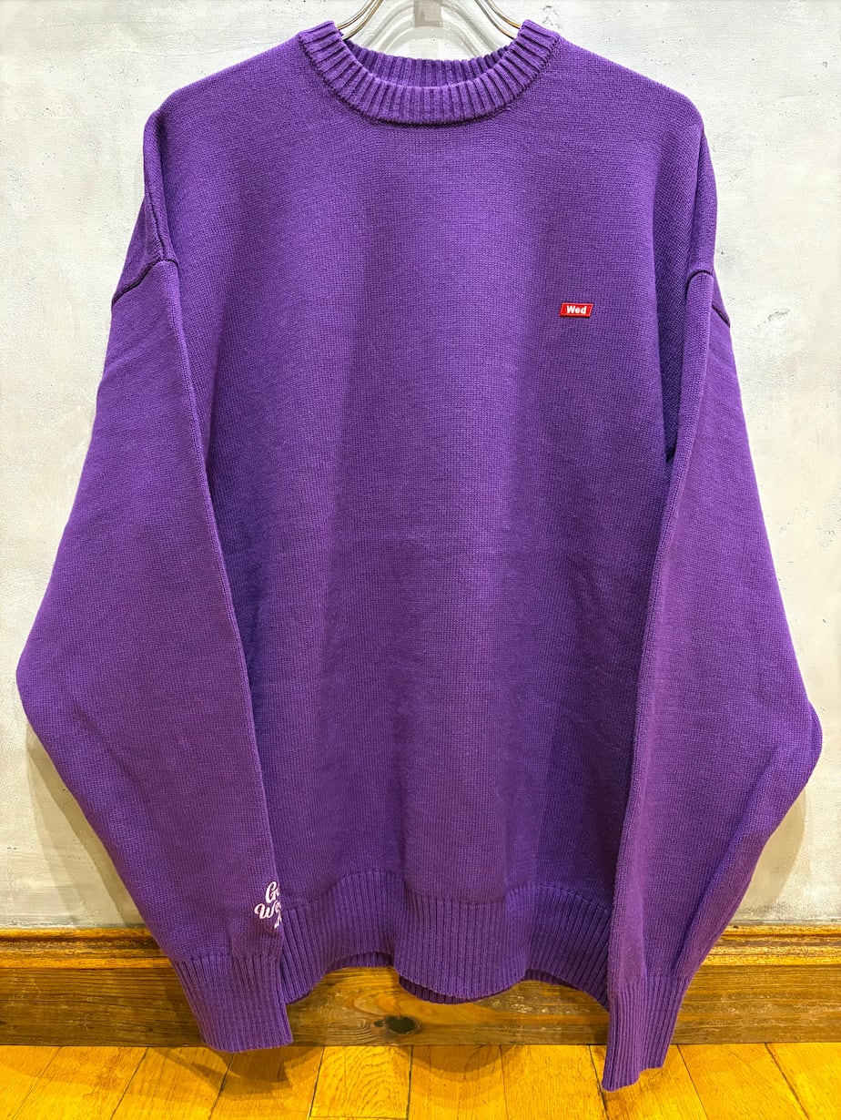 Good Wednesday ORIGINAL 2point CREWNECK KNIT PURPLE