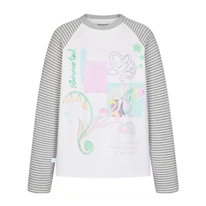 [BETWEENAND] Dream Spring Striped Shoulder Sleeve Top