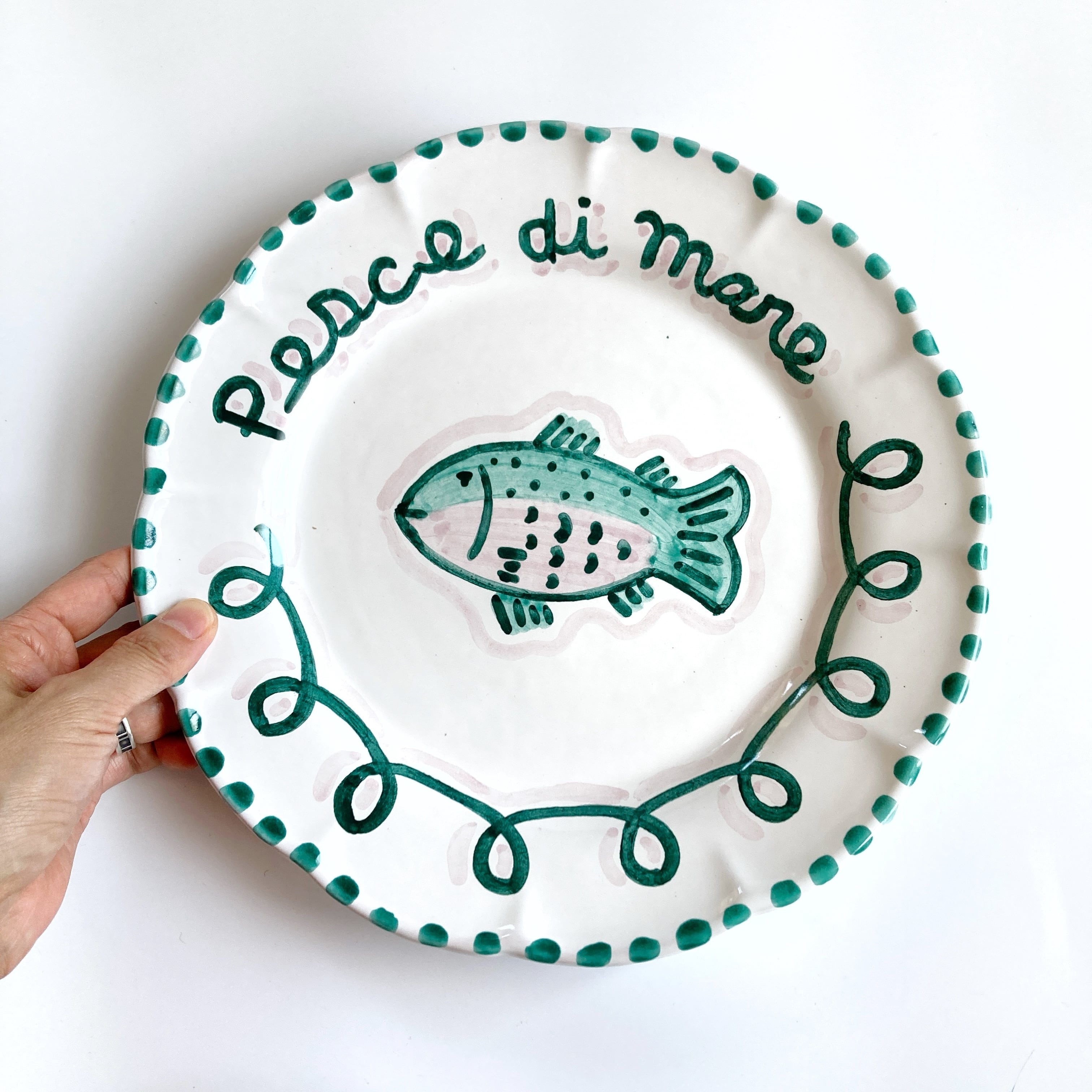プレート(L) 26cm 海水魚 GEO062 | CERAMICHE SEPPIA325｜イタリア陶器