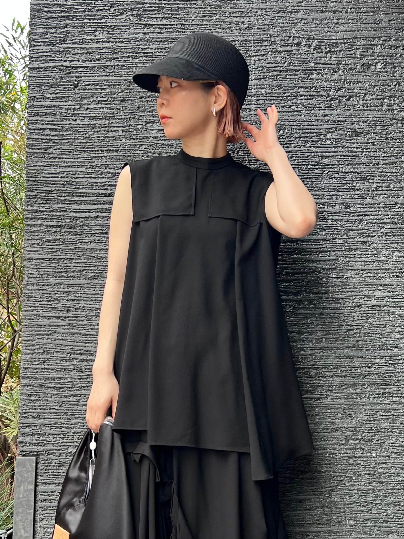 23AW】ENFOLD エンフォルド / PE LIGHT GEORGETTE CAPE SLEEVELESS 