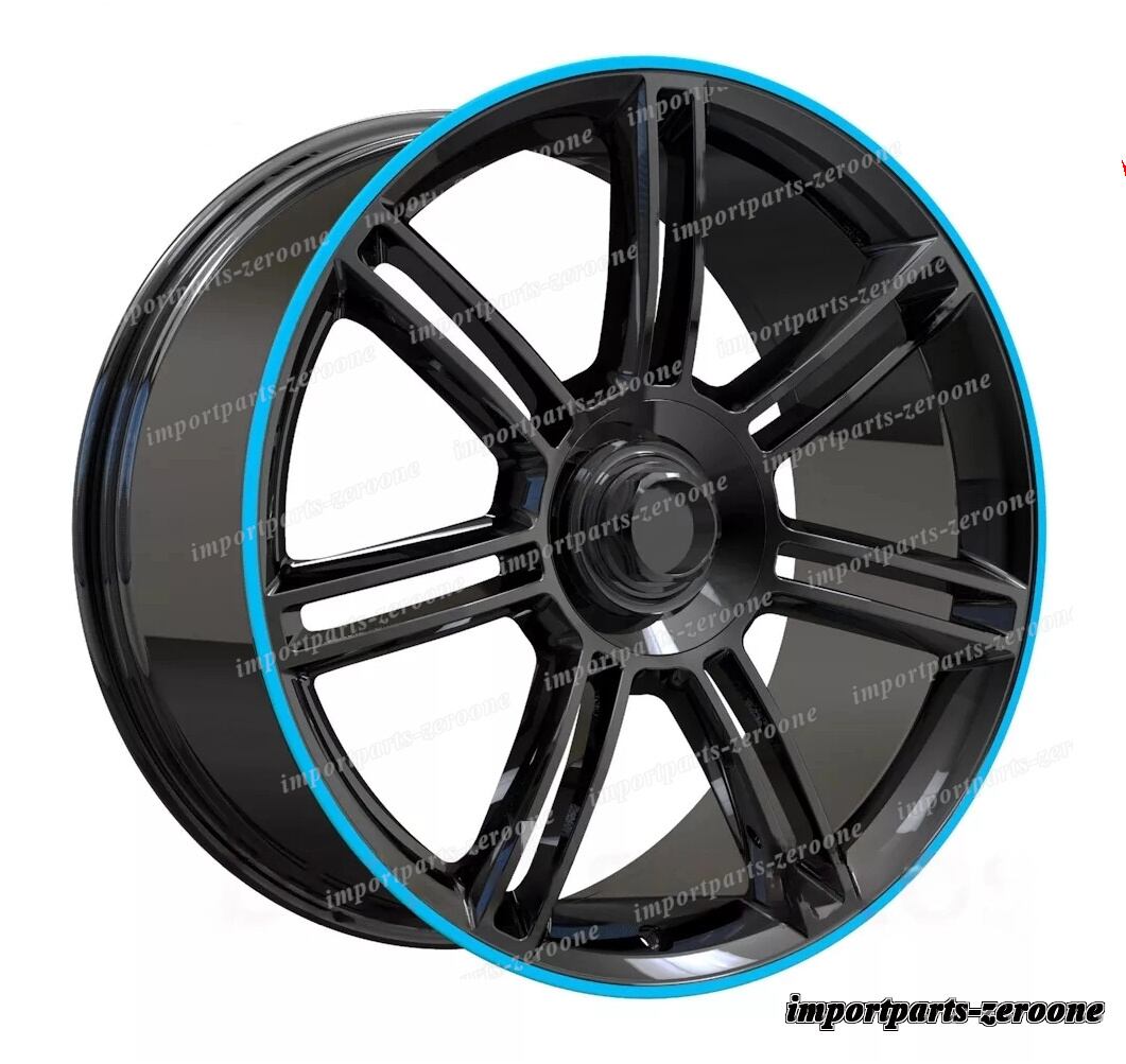 22インチ 新品 ツイン 7 スポーク ブルーライン スタイル ホイール