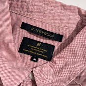 R.NEWBOLD アールニューボールド ドット柄 長袖 ウエスタンシャツ M /レッド系 メンズ