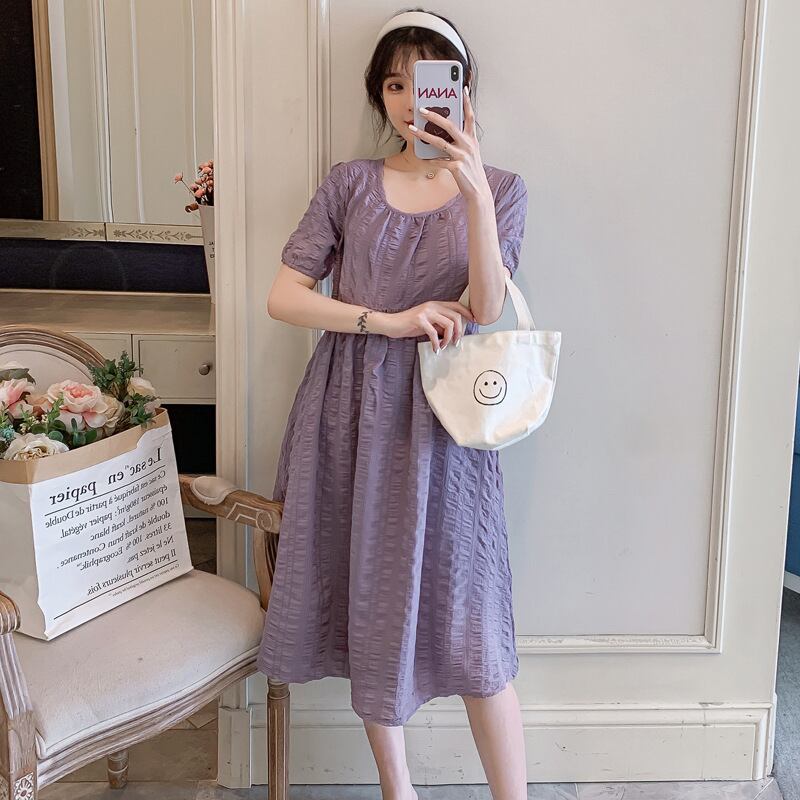 【新作】【送料無料】 マタニティウェア2020夏の新しいバブルコットンステッチドレス小さな新鮮なミドル丈のトレンディなマタニティドレス-アリババ サマー 夏物 expec230663621158