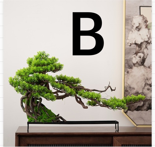 インテリア 観葉植物  大きい 盆栽 松 人工盆栽 フェイクグリーン フェイクプランター 初心者 置き物 オブジェ ポットオーナメント 鹿 鈴 ア