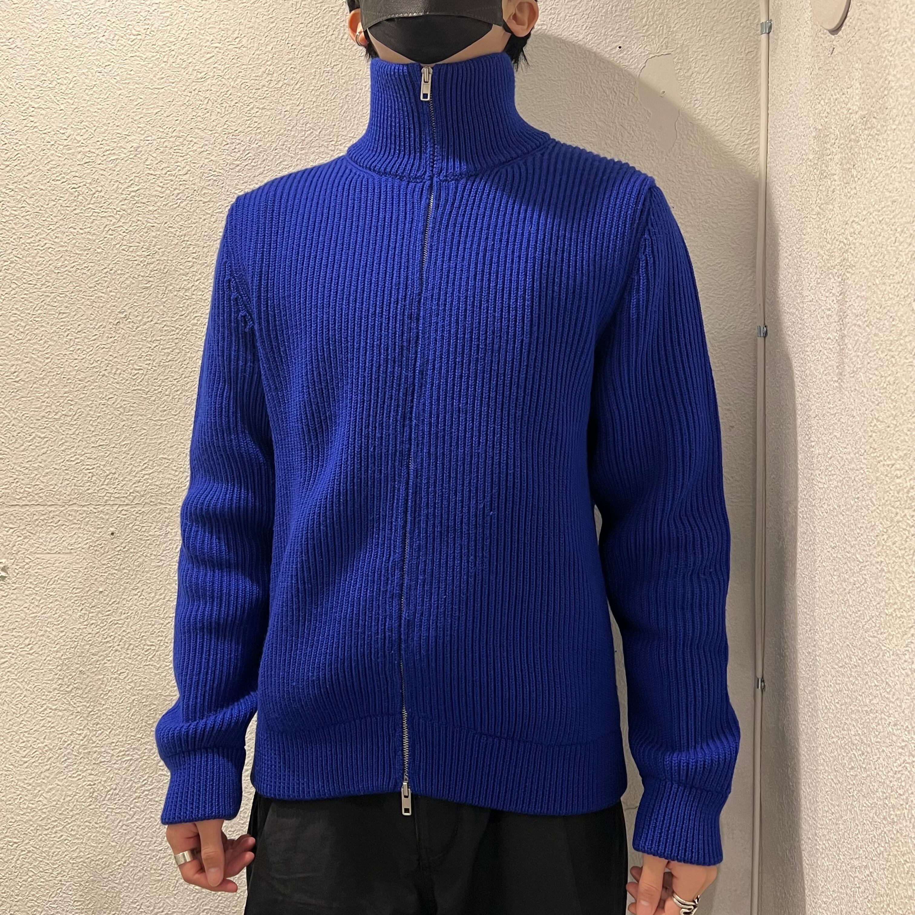 新品 L 18aw マルジェラ ドライバーズニット  青 1611