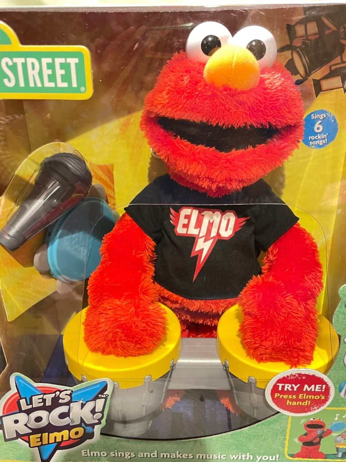 10s レッツロック エルモ!! シンギングドール / Sesame Street Let's Rock Elmo sings six rockin’  songs | THE PUPPEZ☆e-shop　/ ザ　パペッツ松本-WEBショップ powered by BASE