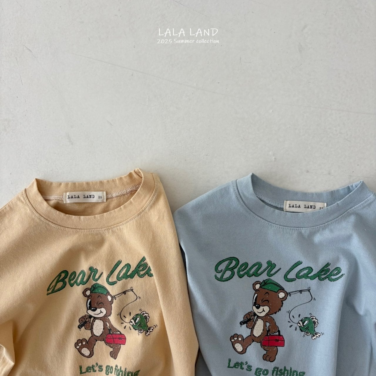 即納】LALA LAND ) Fishing bear T (kids) ♡ | Moon port