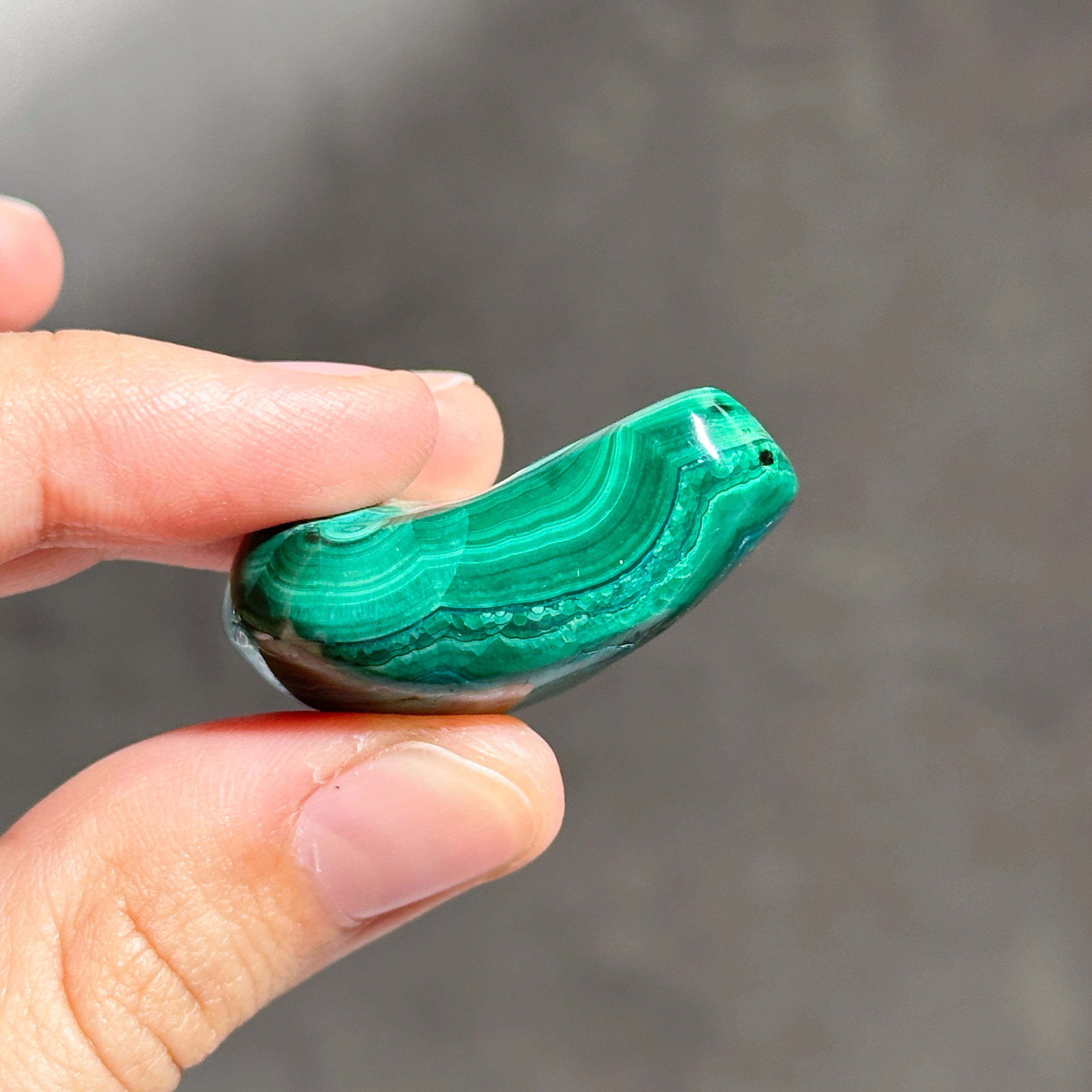 マラカイト with クリソコラ（マラコラ） タンブル32◇ Malachite with