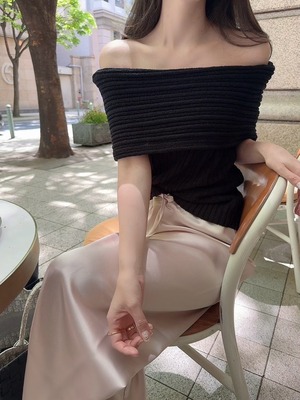 Offshoulder summer knit / black(5月下旬〜6月上旬頃発送予定)
