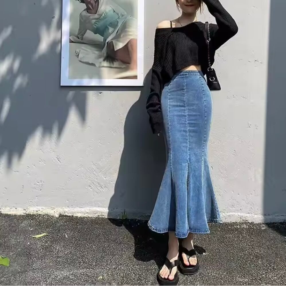 デニムマーメイドスカート