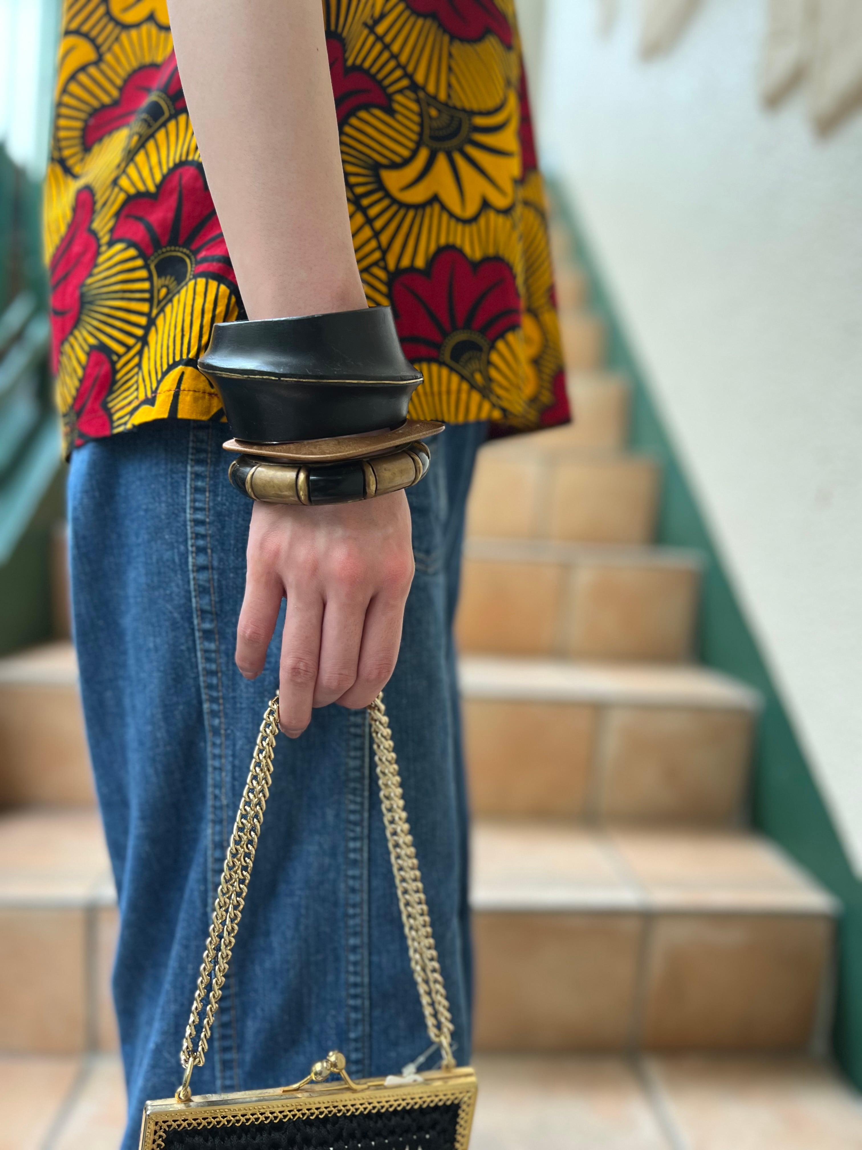 Vintage african batik cotton sleeveless tops ( ヴィンテージ