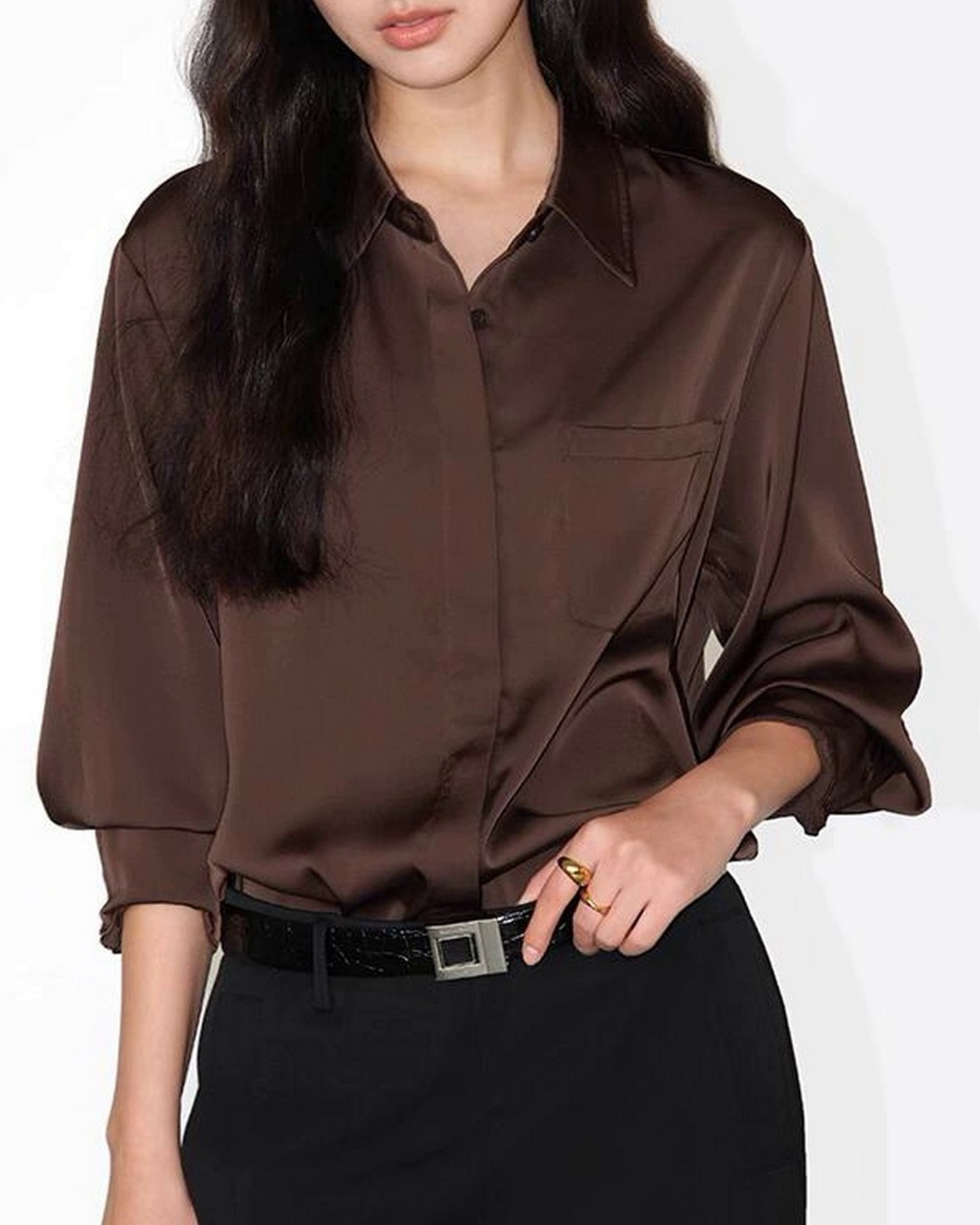 サテンルーズシャツ  2color A0191 - 15