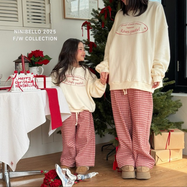 《予約》ninibello ¨ adult) cozy check pants
