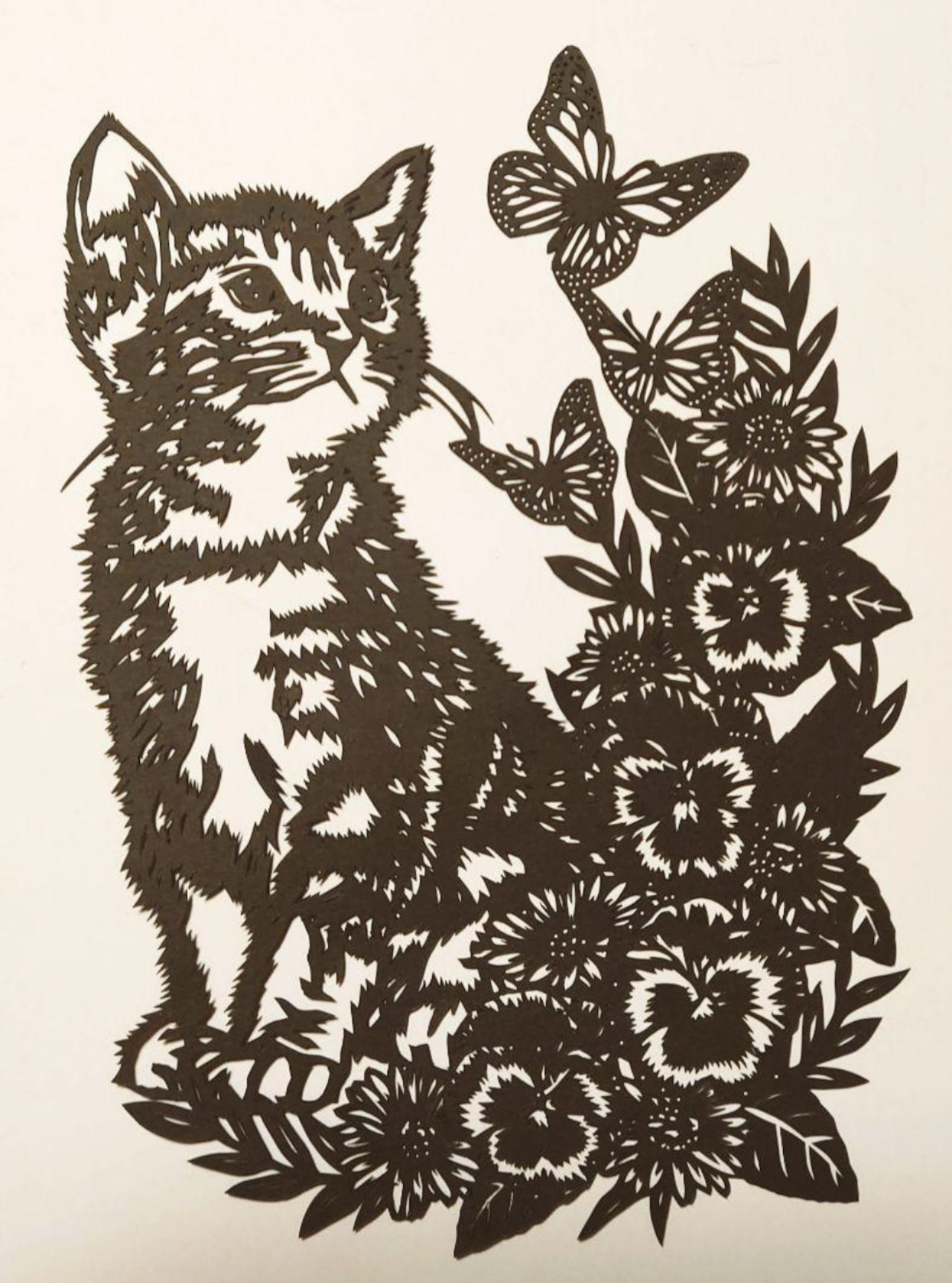 “江戸紙切り絵”‼️猫の絵 江戸紙切り絵”‼️猫の絵 豊富な商品から 江戸紙切り絵”
