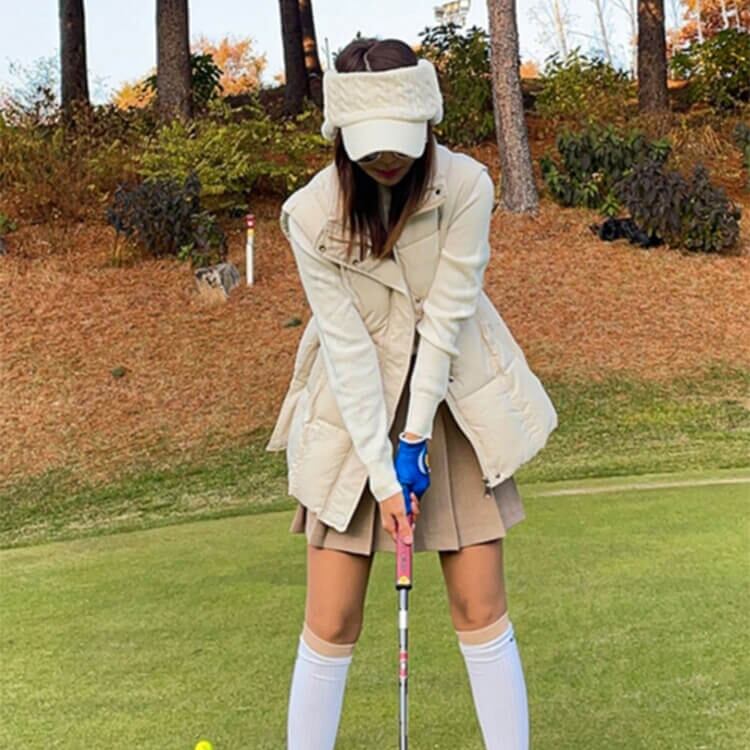耳あて ゴルフウェア レディース 韓国 サンバイザー ゴルフ ニット