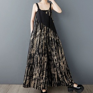 CONTRAST DESIGN A-LINE WIDE LEG JUMPSUIT 1color M-13532