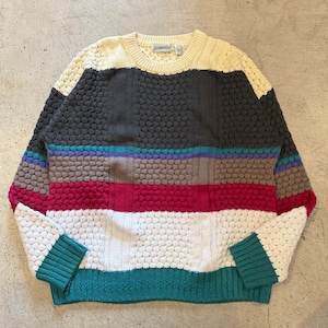 1990s ST JOHN'S BAY SWEATER MULTI BORDER