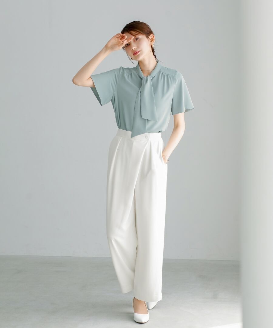 ラクして整うカセット服 】 さらさらオックス・アシメワイドパンツ
