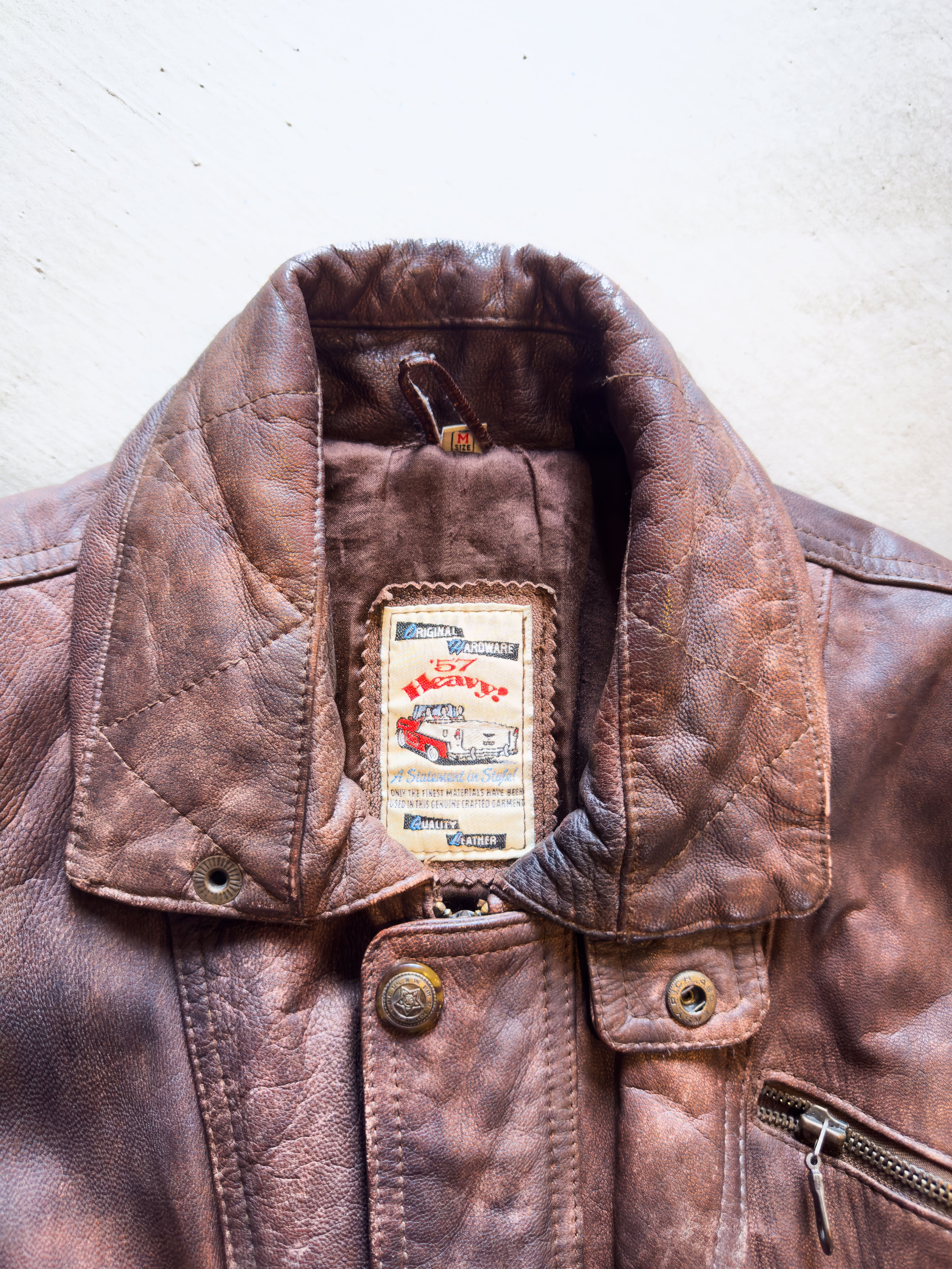 80s Leather Flight Jacket Made in Germany | Andy clothing supply