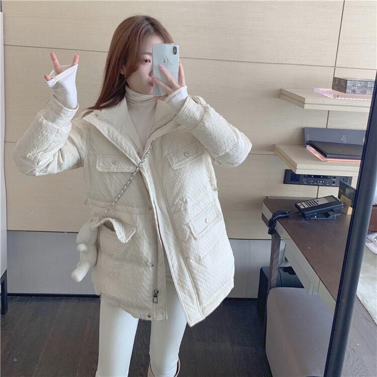 今年の冬はこれで決まり!INSスタイル 冬スタンドカラー ダウンコットン 綿の服 ジッパー 暖かい