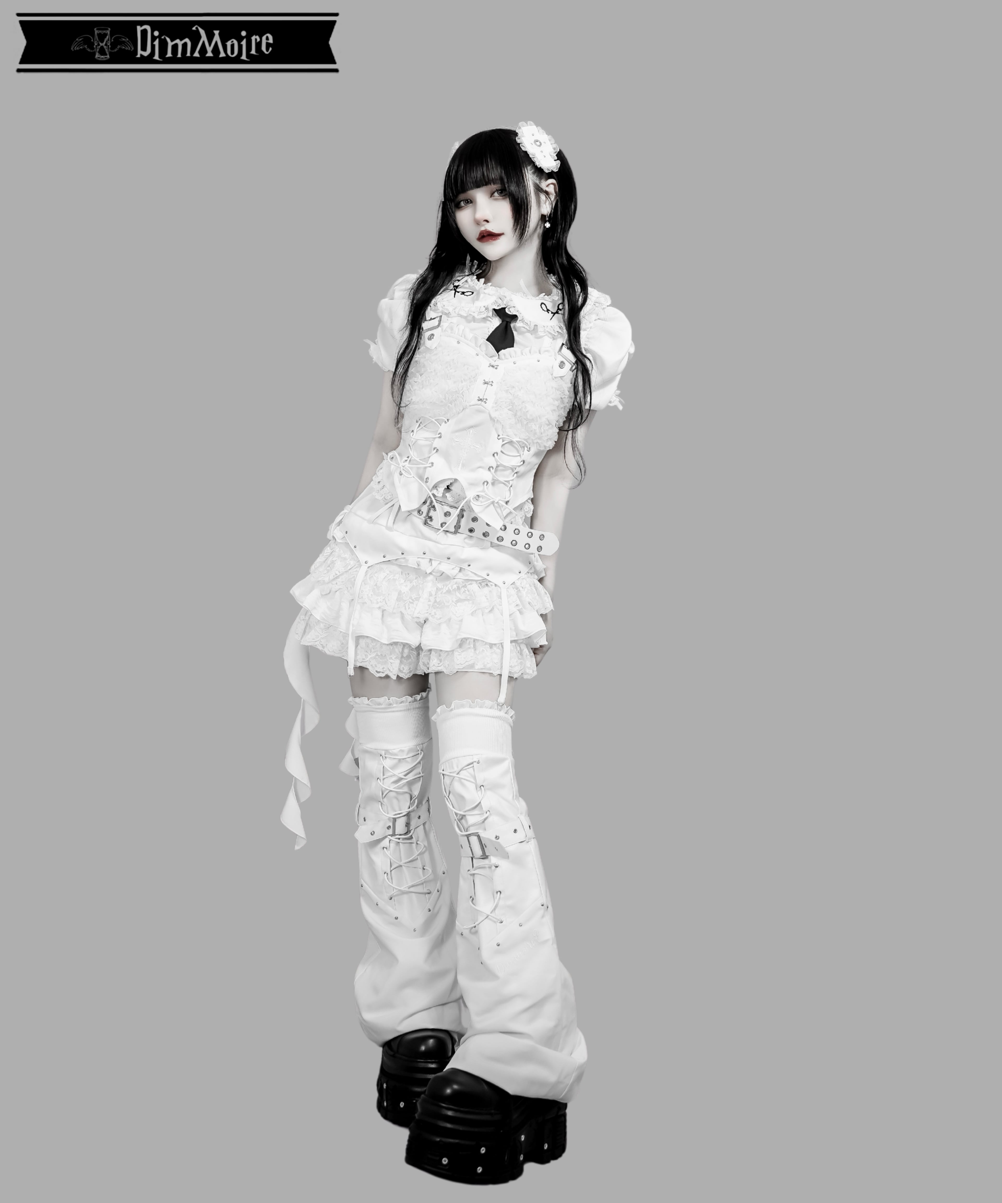 Fallen Frillショートパンツ‎【White】 | DimMoire