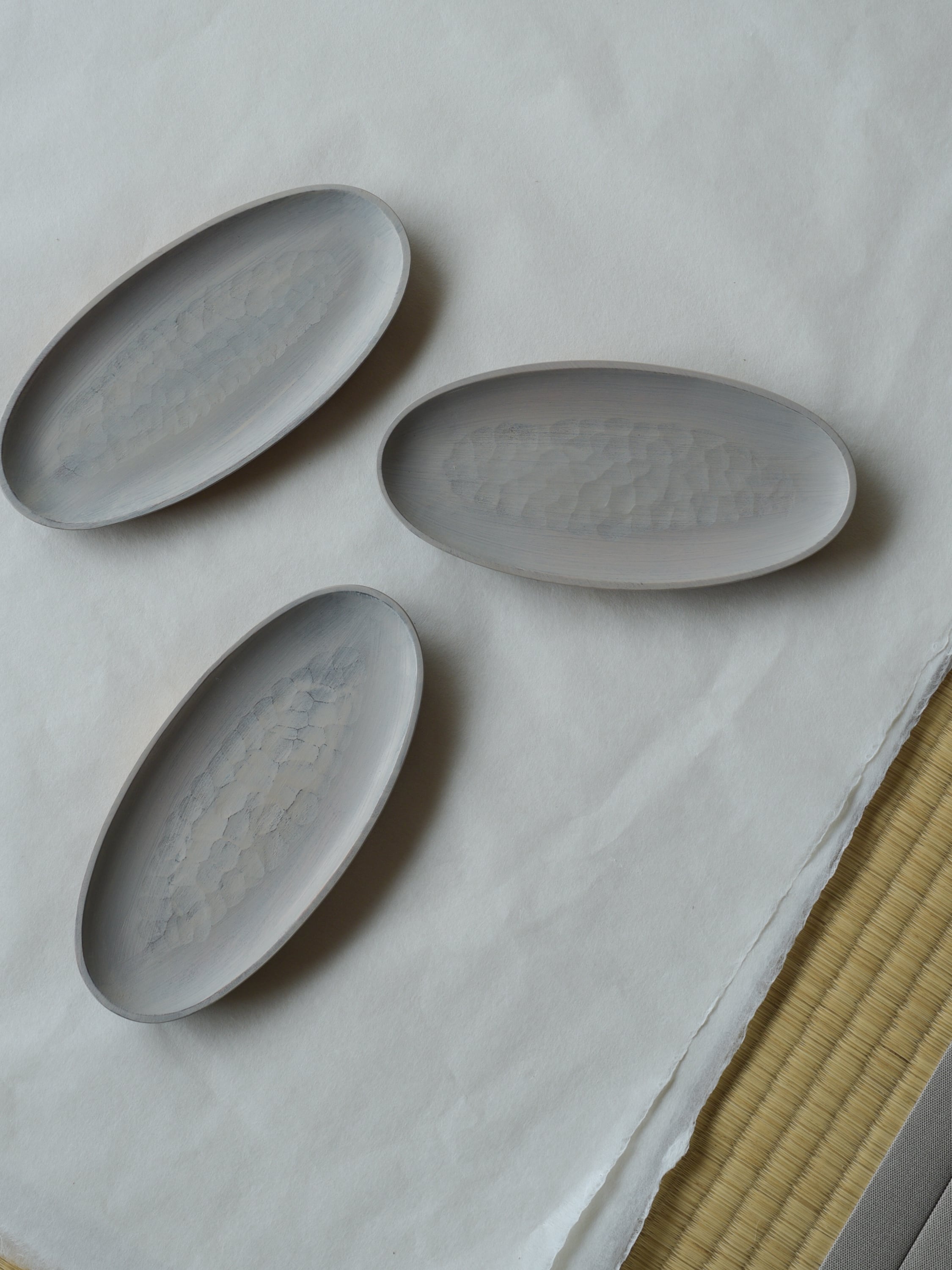 山本美文 Yamamoto Yoshifumi  | YO12  白漆塗り分けオーバル小皿