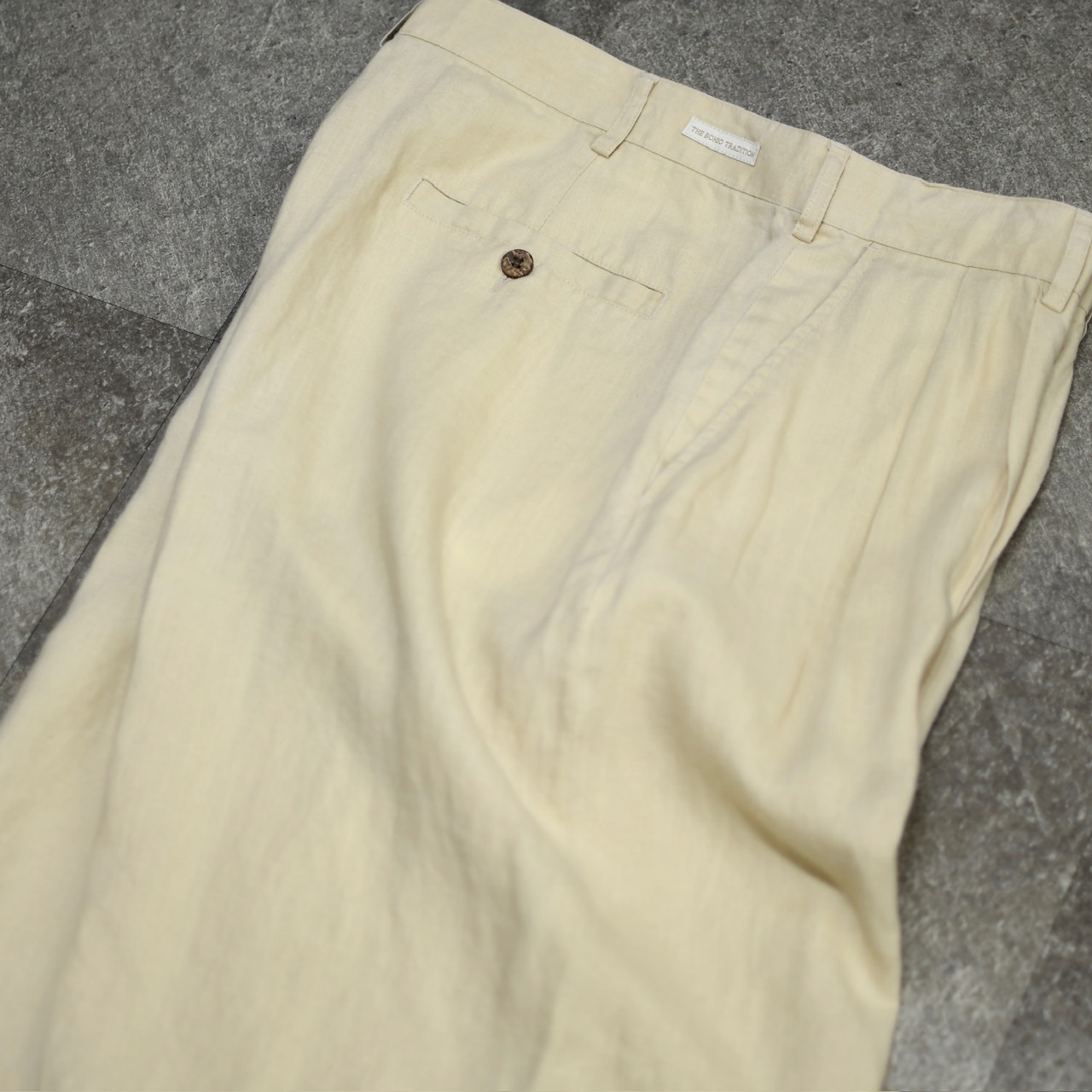 BOHIO linen 2tuck slacks shorts