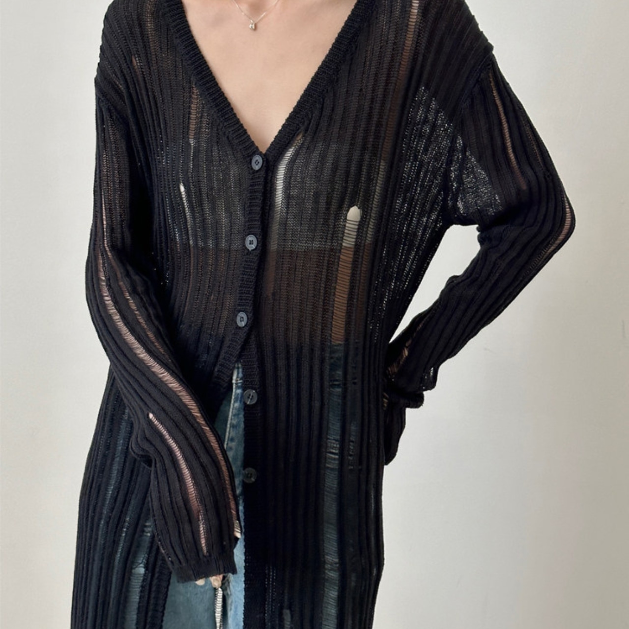 Long Knit Cardigan T0726