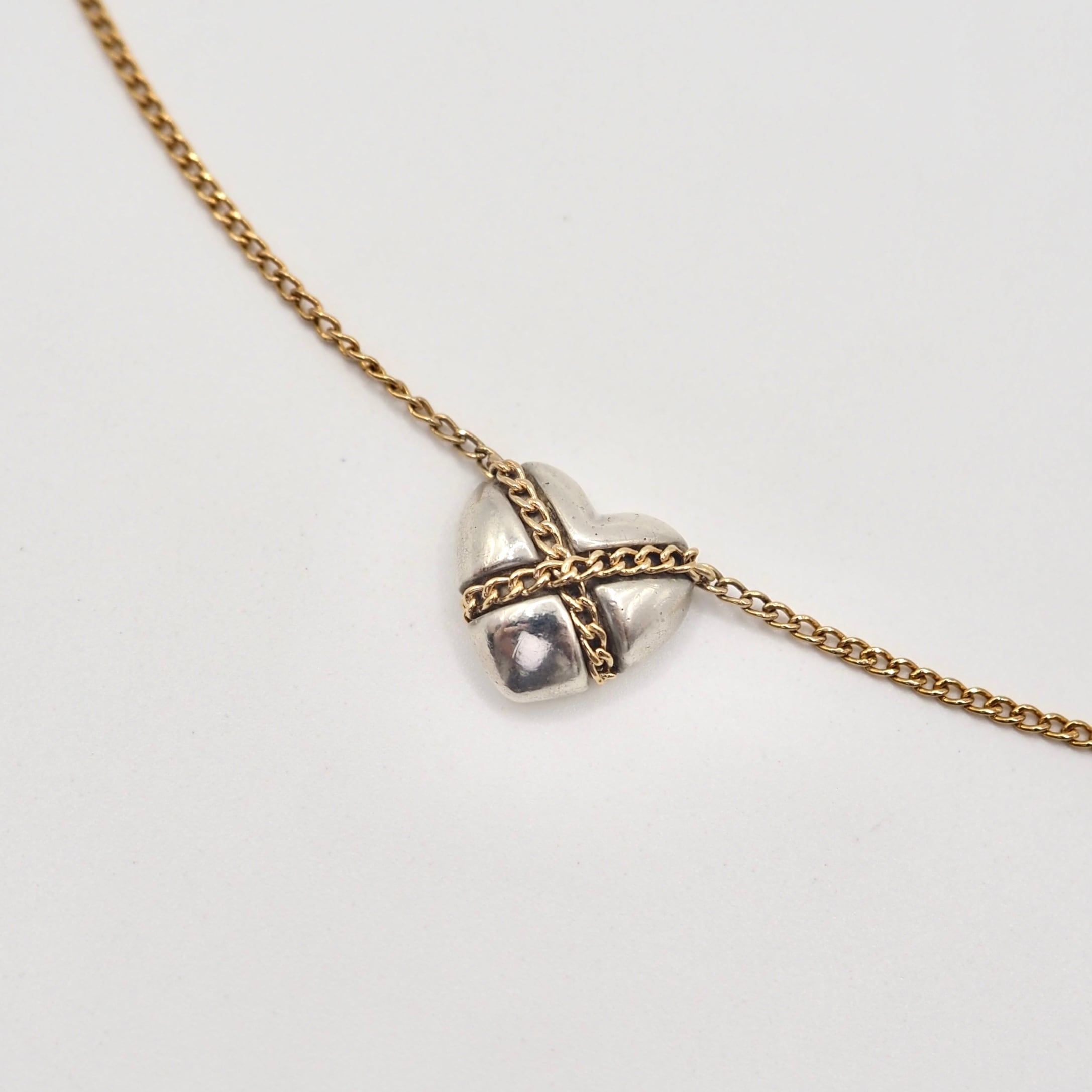 Tiffany&Co. ハートクロスチェーンネックレス シルバー925 K18 ティファニー