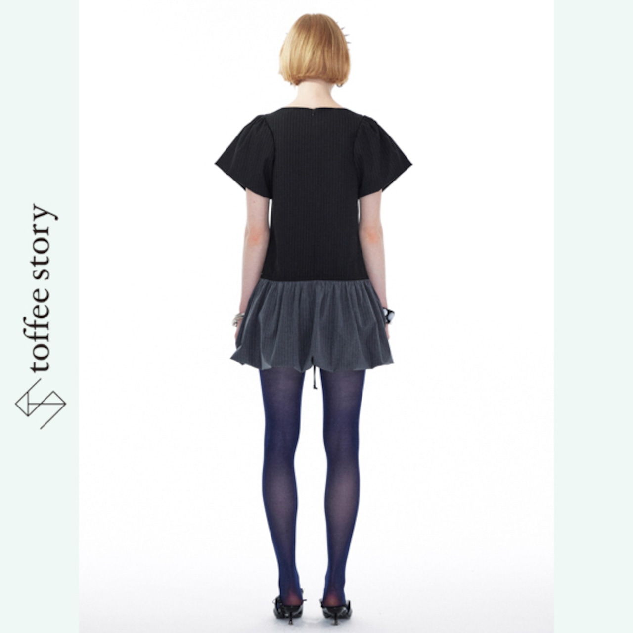 スタッズがきらめくモードドレス 《B0016》