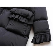 【3color】フリルリボンデザインロング丈ダウンコート i0161